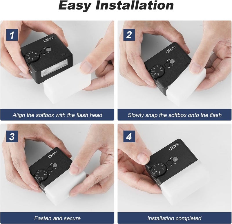 soonpho Flash Diffuser Set Compatible with Godox im30, White Blue Yellow, 3 Pack Photography Light Modifiers ((3-Colorful)) - Image 5